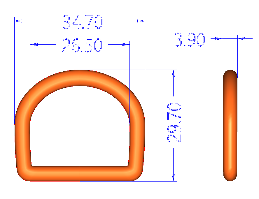 1"(26MM), Inele D, Aliaj de zinc, VAB6003