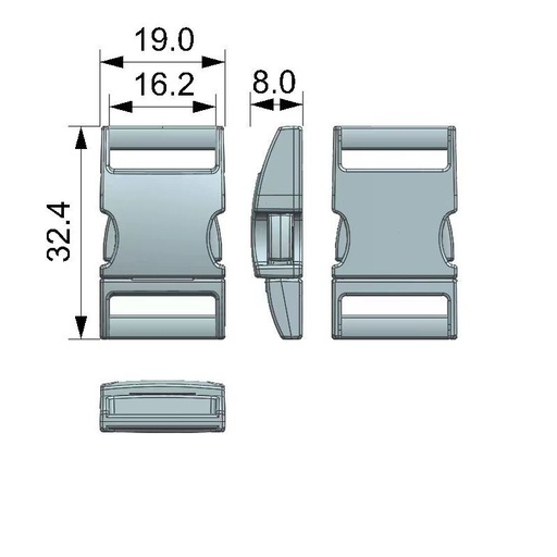 [QKA6003] 5/8"(16MM),箱包手袋金属插扣卡扣,锌合金,QKA6003