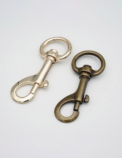 [WEB0039] 3/4" (20MM),旋转尾环钩扣钥匙扣万向狗扣链条扣,锌合金,WEB0039