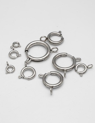 [VLO3002] 1/8" (3MM),弹簧扣金属弹簧圈钥匙扣圆扣,不锈钢,VLO3002