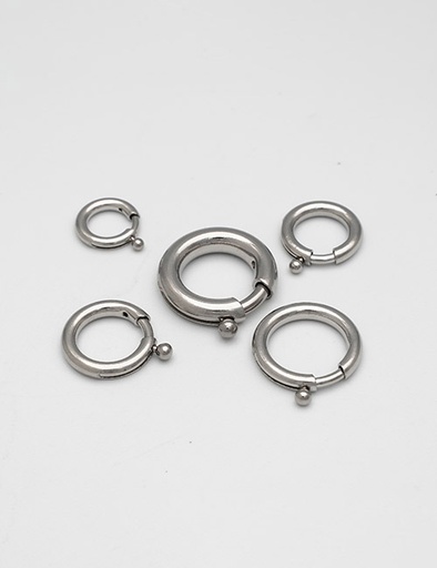 [VLO9002] 3/8" (9MM),弹簧扣金属弹簧圈钥匙扣圆扣,不锈钢,VLO9002