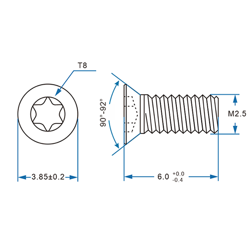[TJ011] M2.5*L6.0MM,Vida, Pirinç,TJ011